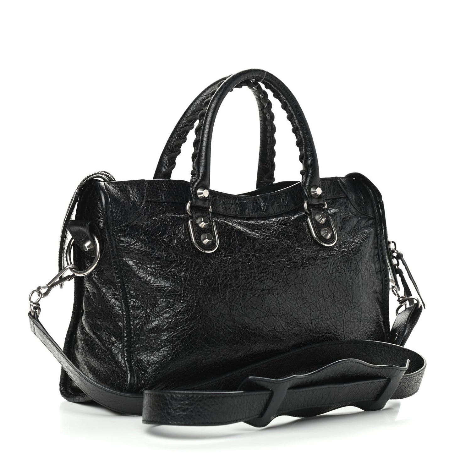 Agneau Silver Metallic Edge Hardware S City Black
