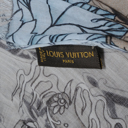Louis Vuitton Cotton Etole Tattoo Scarf Kaki 6 of 8
