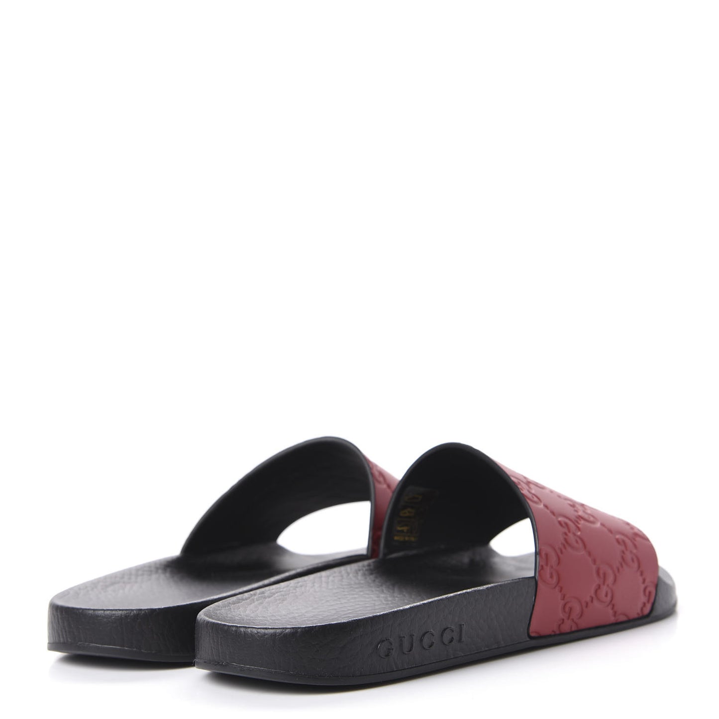 Guccissima Signature Slide Sandals 37 Hibiscus Red