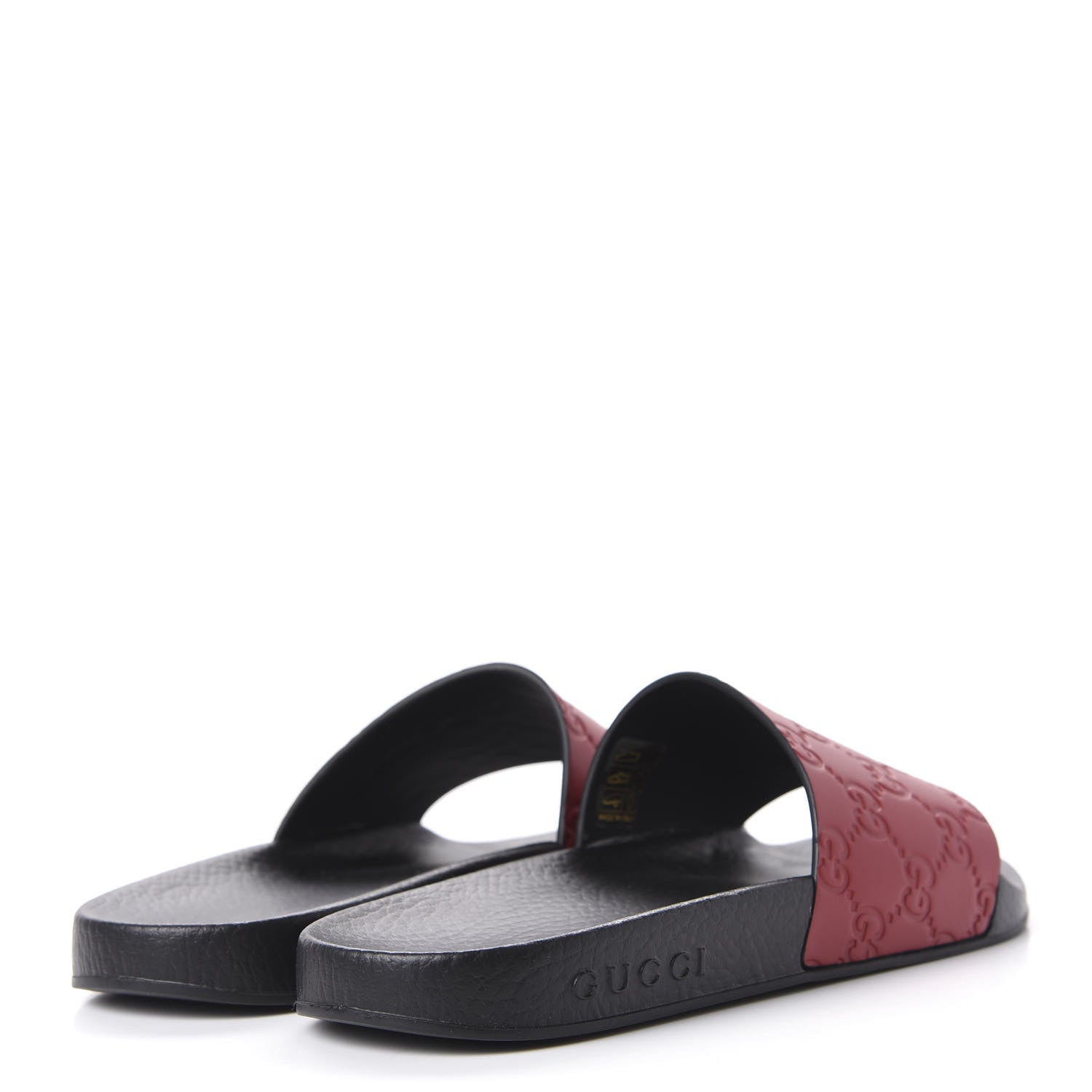 Gucci Guccissima Signature Slide Sandals 37 Hibiscus Red 4 of 10