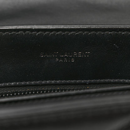 Saint Laurent Calfskin Y Quilted Monogram Monochrome Toy Loulou Crossbody Bag Black 6 of 9