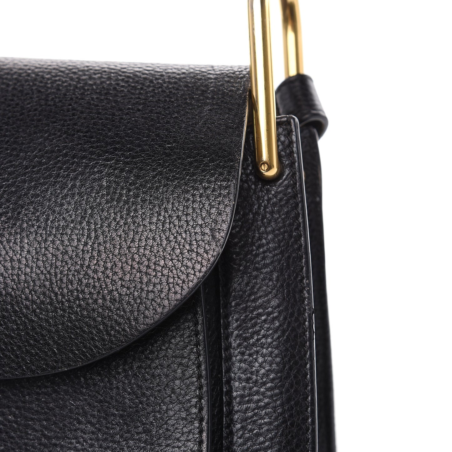 Grained Calfskin Small Hudson Tassel Shoulder Bag Black