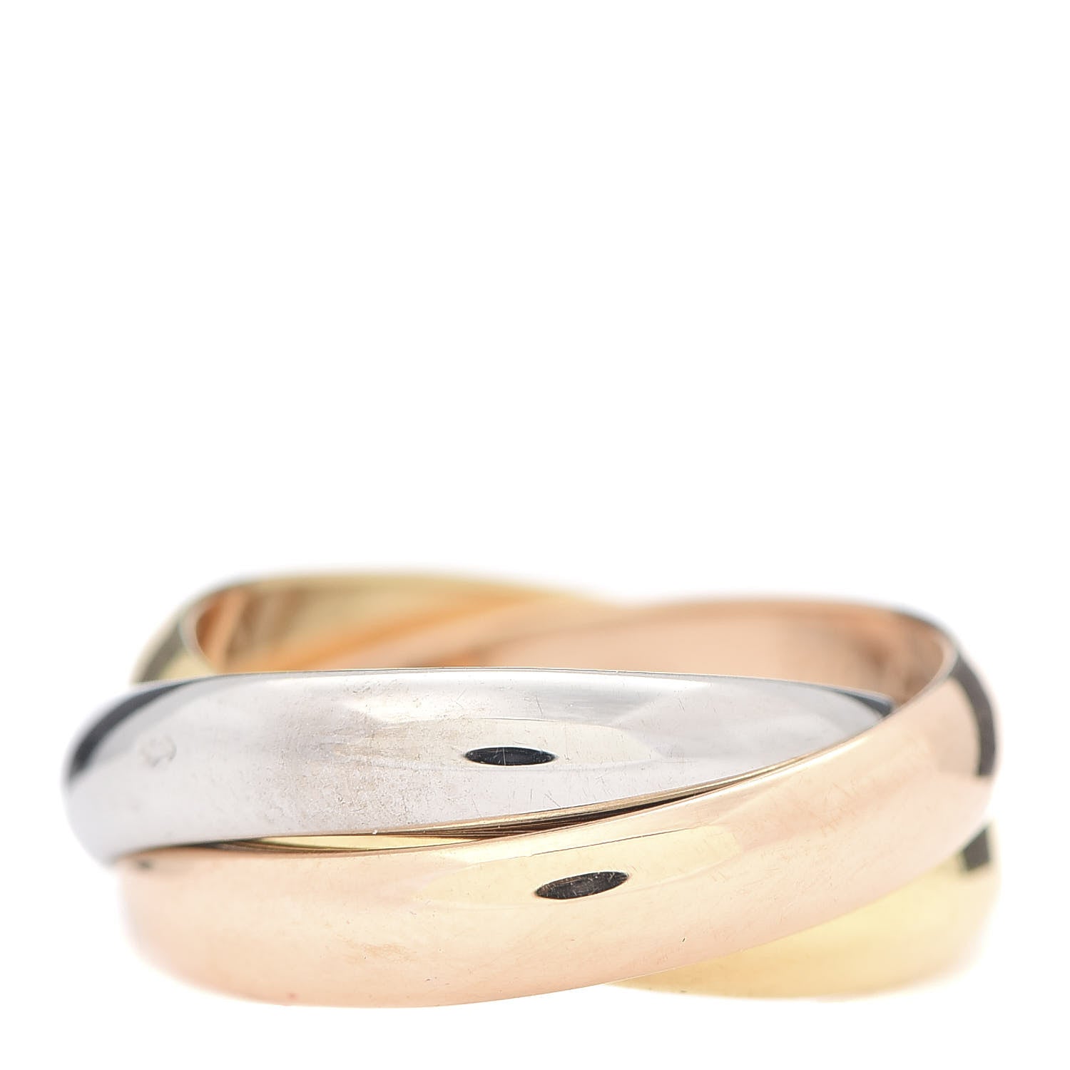 Cartier 18K Pink Yellow White Gold Classic Trinity Ring 51 5.75 1 of 6