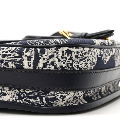 Christian Dior Canvas Toile de Jouy Reverse Embroidered Medium Bobby Flap Blue Blue 8 of 9