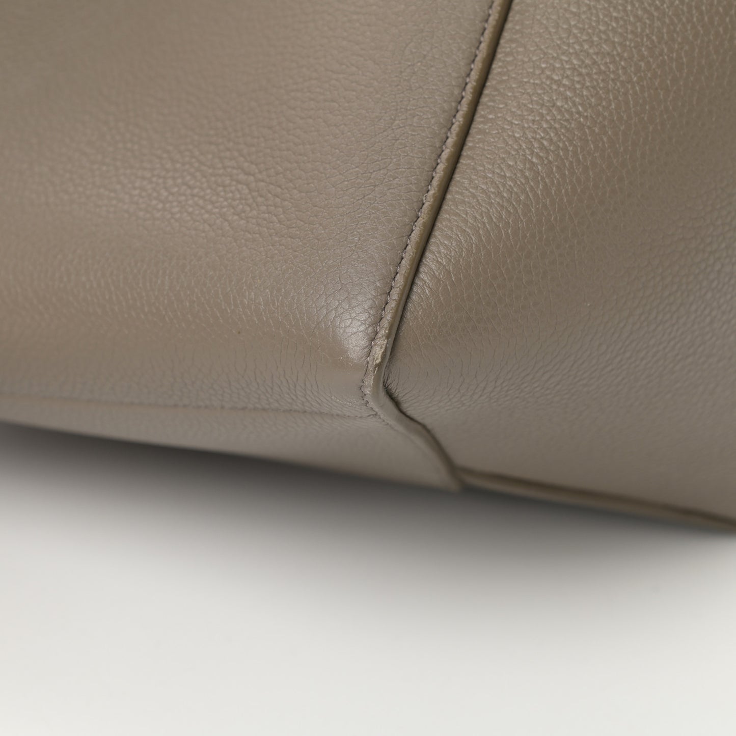Soft Grained Calfskin Sangle Bucket Bag Taupe