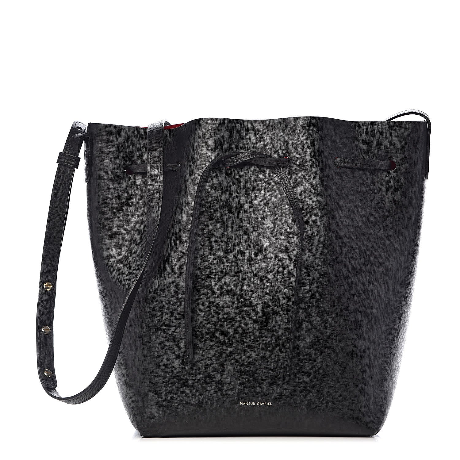 Mansur Gavriel Saffiano Bucket Bag Black Flamma 1 of 12