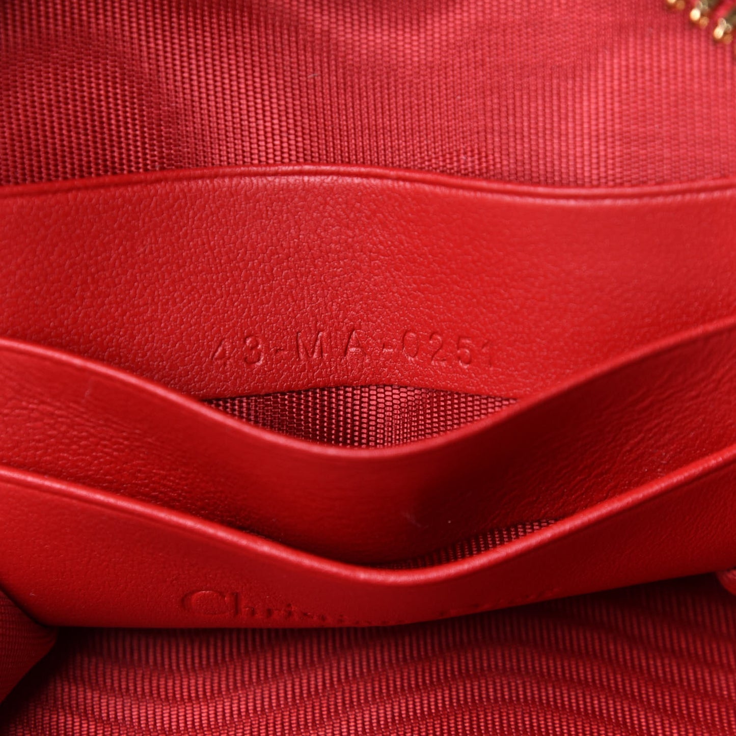Lambskin Cannage Dioramour Lady Dior Phone Holder Bright Red