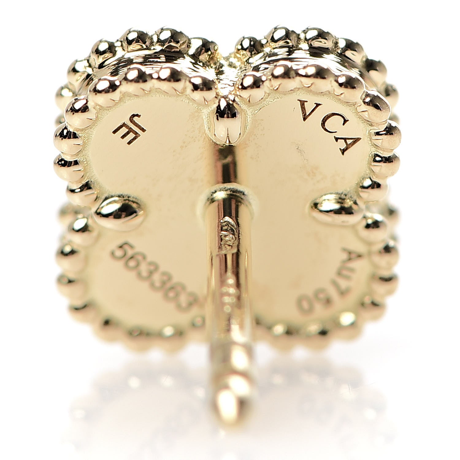 Van Cleef & Arpels 18K Yellow Gold Black Onyx Sweet Alhambra Earrings 5 of 6
