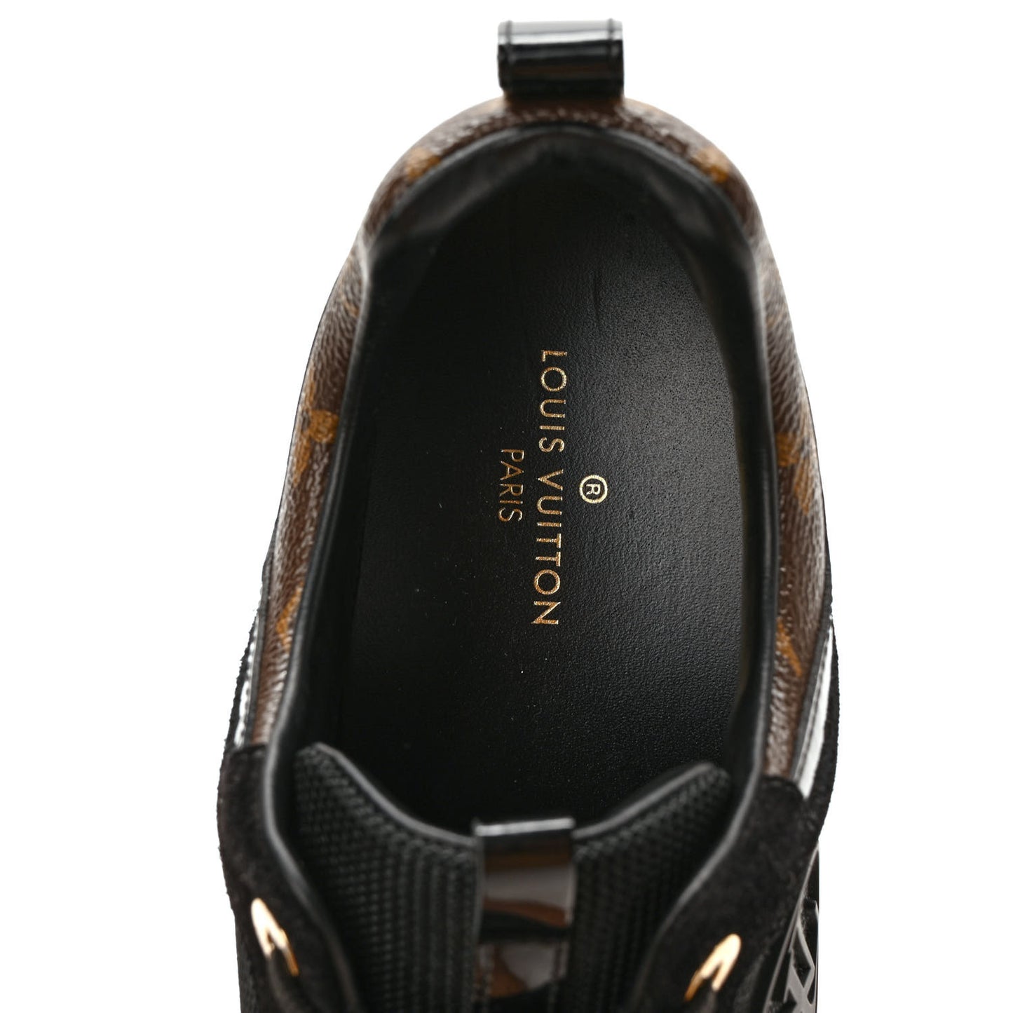 Suede Monogram Run Away Sneakers 40 Black