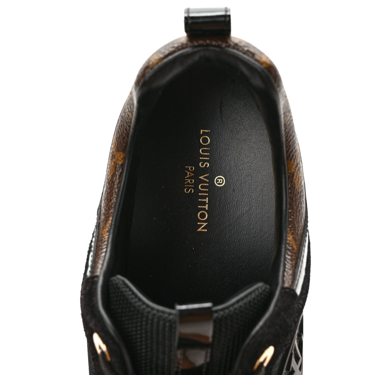 Louis Vuitton Suede Monogram Run Away Sneakers 40 Black 7 of 8