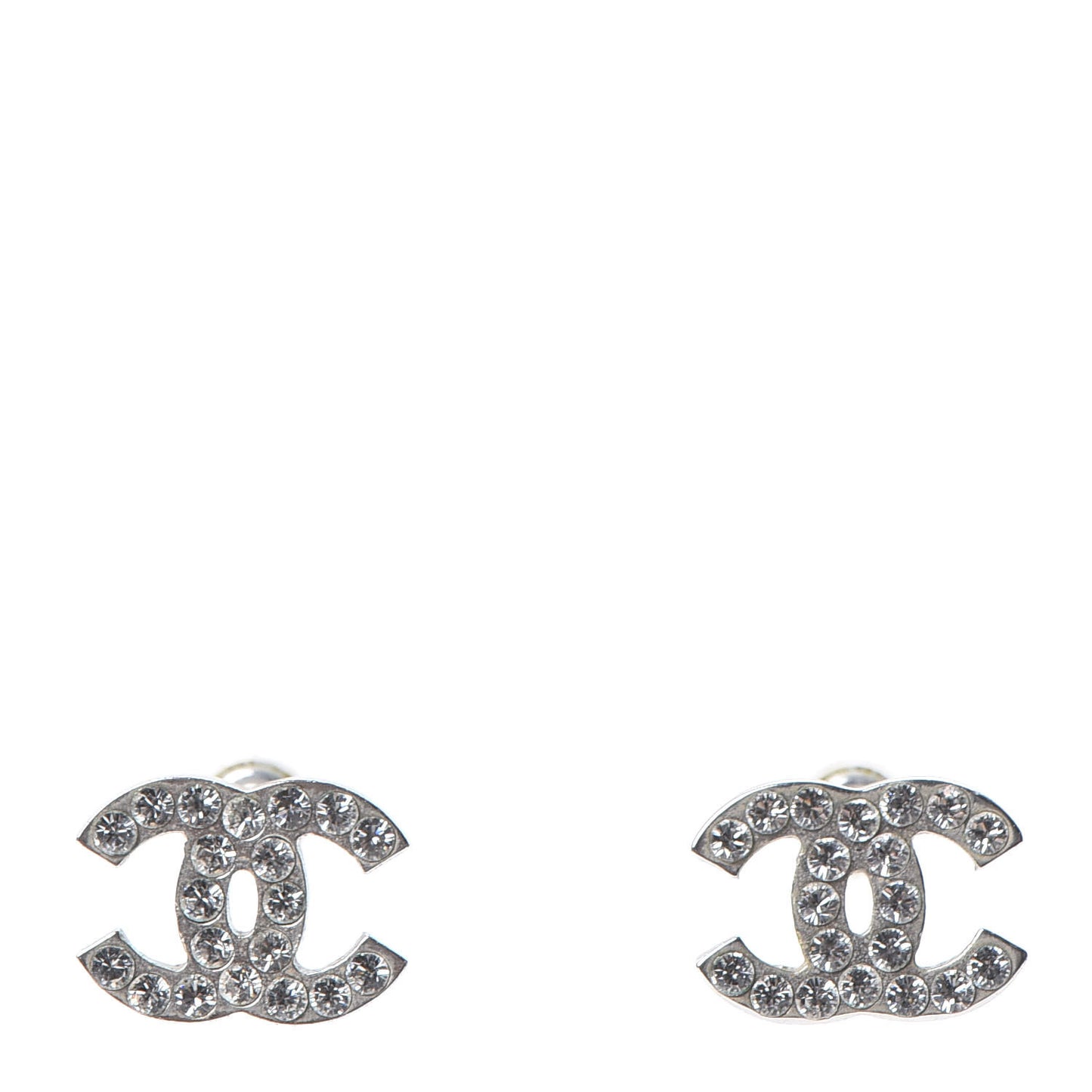 Crystal CC Earrings Silver