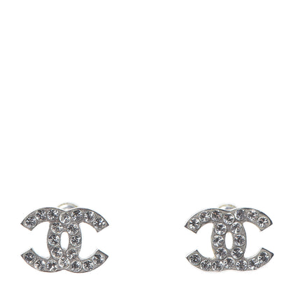 Chanel Crystal CC Earrings Silver 1 of 5
