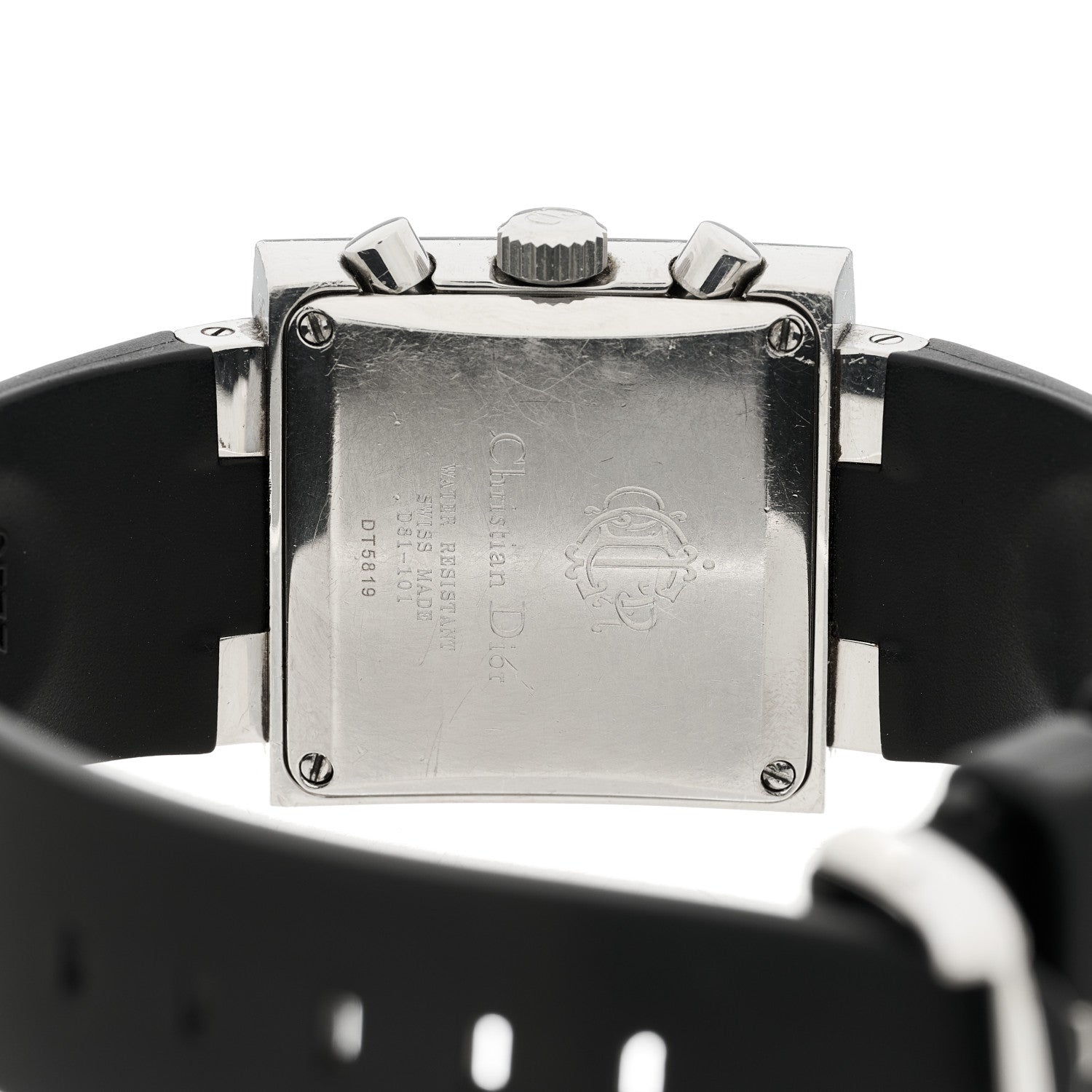Christian Dior Stainless Steel Rubber Diamond 31mm Riva Quartz Watch 4 of 4