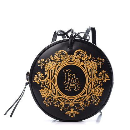 Gucci Calfskin LA Round Backpack Black Gold 1 of 9