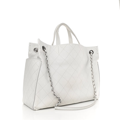 Chanel Grained Calfskin CC Pocket Tote White 3 of 14