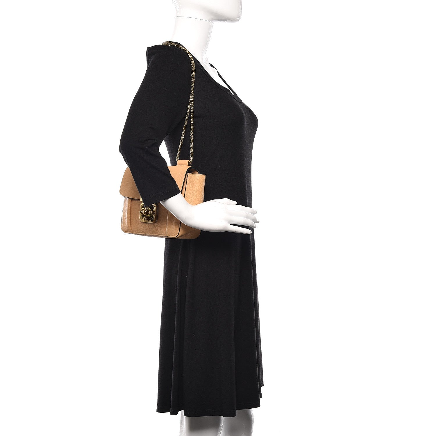 Chloe Goatskin Small Elsie Shoulder Bag Gingerbread 1 of 12