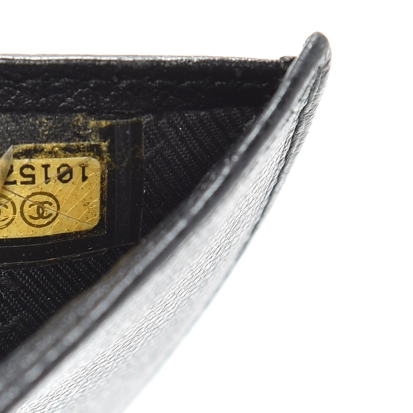Grained Calfskin CC Button Flap Wallet Black
