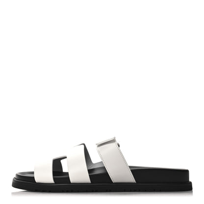 Hermes Calfskin Womens Chypre Sandals 41.5 White 1 of 8