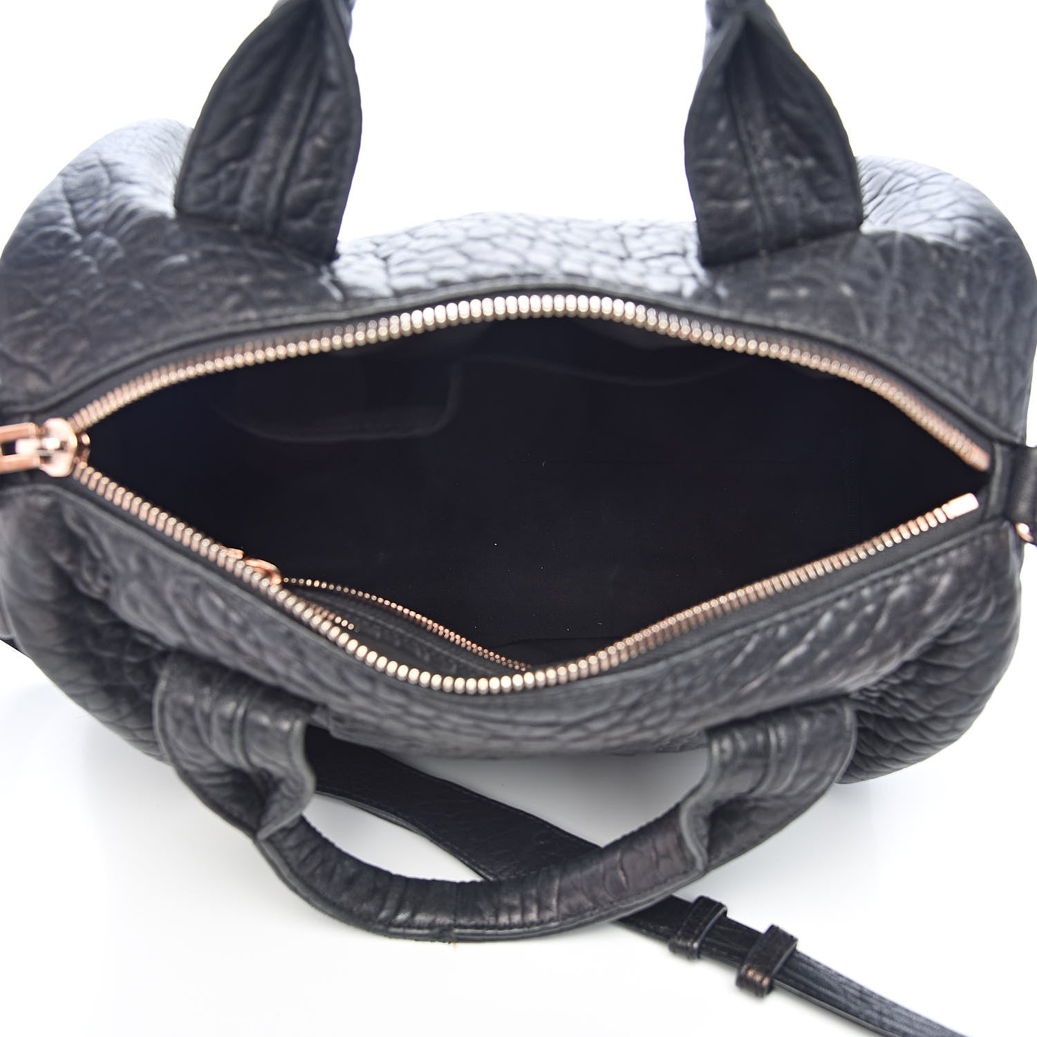 Alexander Wang Pebbled Lambskin Rocco Black Rose Gold Hardware 5 of 12
