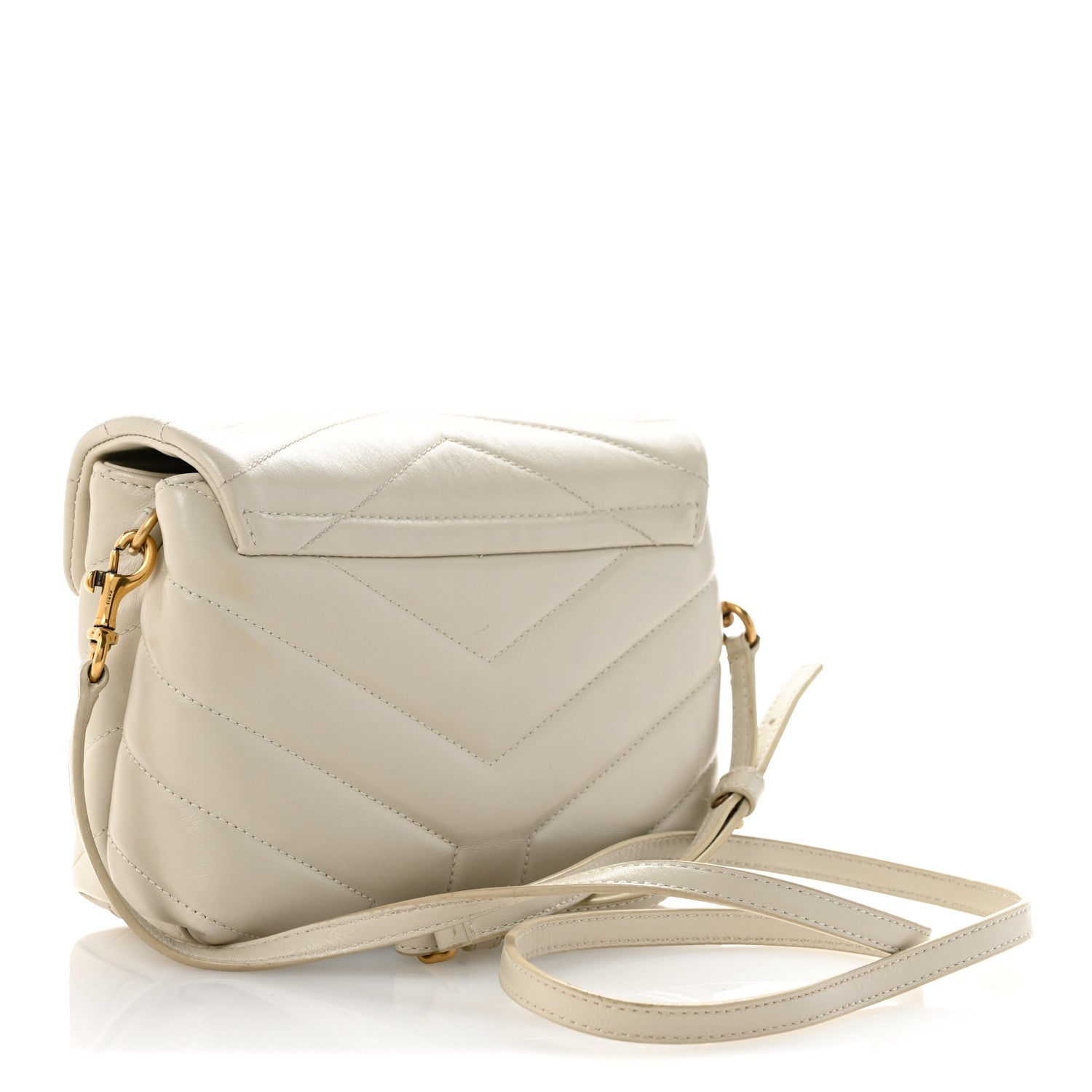 Saint Laurent Calfskin Y Quilted Monogram Toy Loulou Crossbody Bag Crema Soft 3 of 15