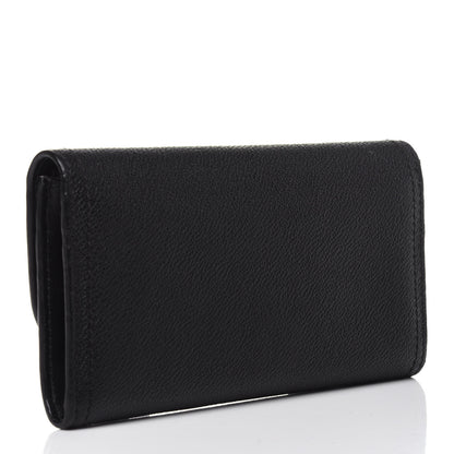 Burberry Grain Calfskin Continental Flap Wallet Black 3 of 11