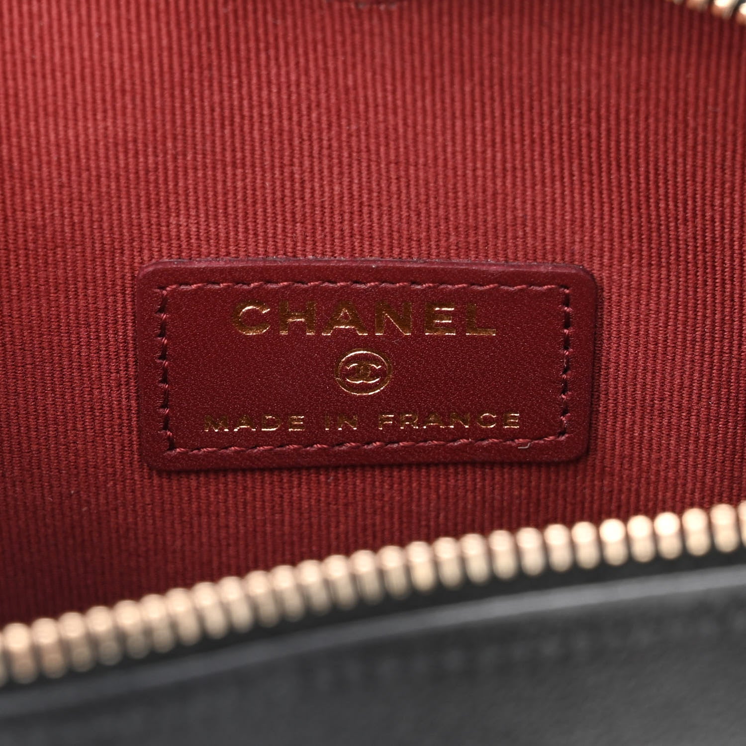 Chanel Lambskin Quilted CC In Love Heart Clutch With Chain Black 6 of 11