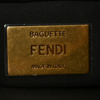 Fendi Shearling Vitello Dolce Macro FF 1974 Baguette Tobacco Black 6 of 10