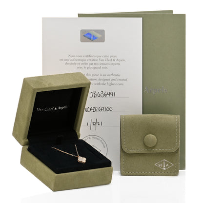 Van Cleef & Arpels 18K Yellow Gold Mother of Pearl Sweet Alhambra Pendant Necklace 6 of 6