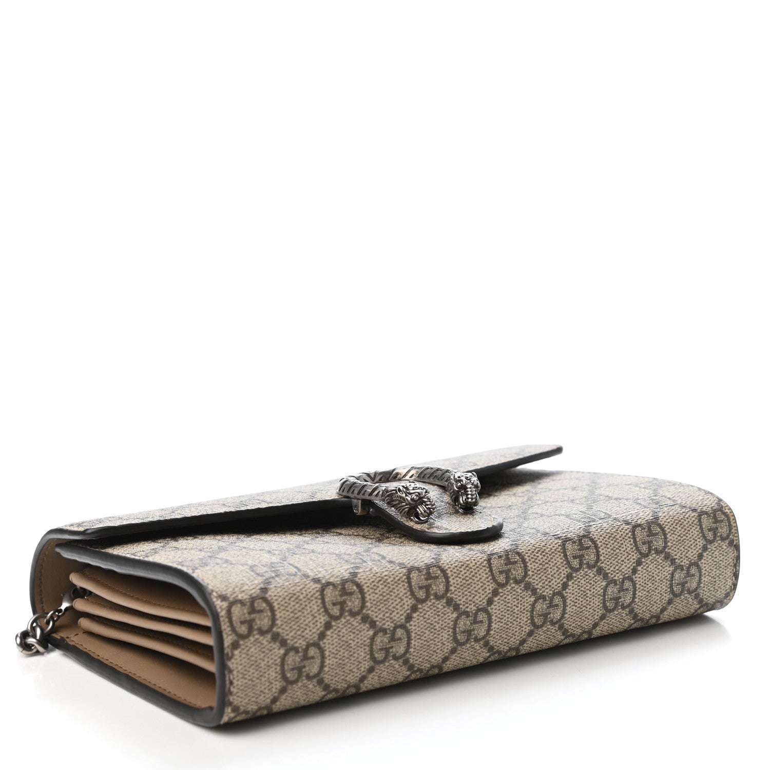 Gucci GG Supreme Monogram Mini Dionysus Chain Wallet Beige Taupe 3 of 4