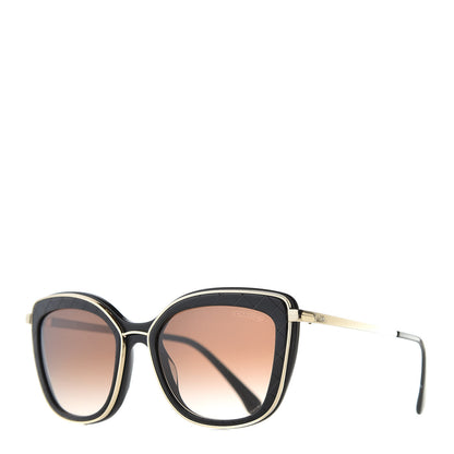 Chanel Acetate Quilted Metal Butterfly Sunglasses 4238-A Black 1 of 8