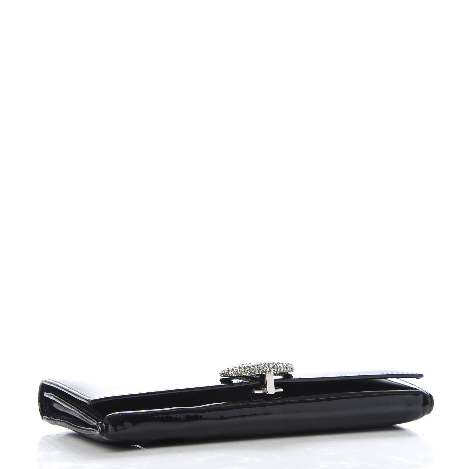 Valentino Garavani Patent Crystal Flap Wallet Black 4 of 10
