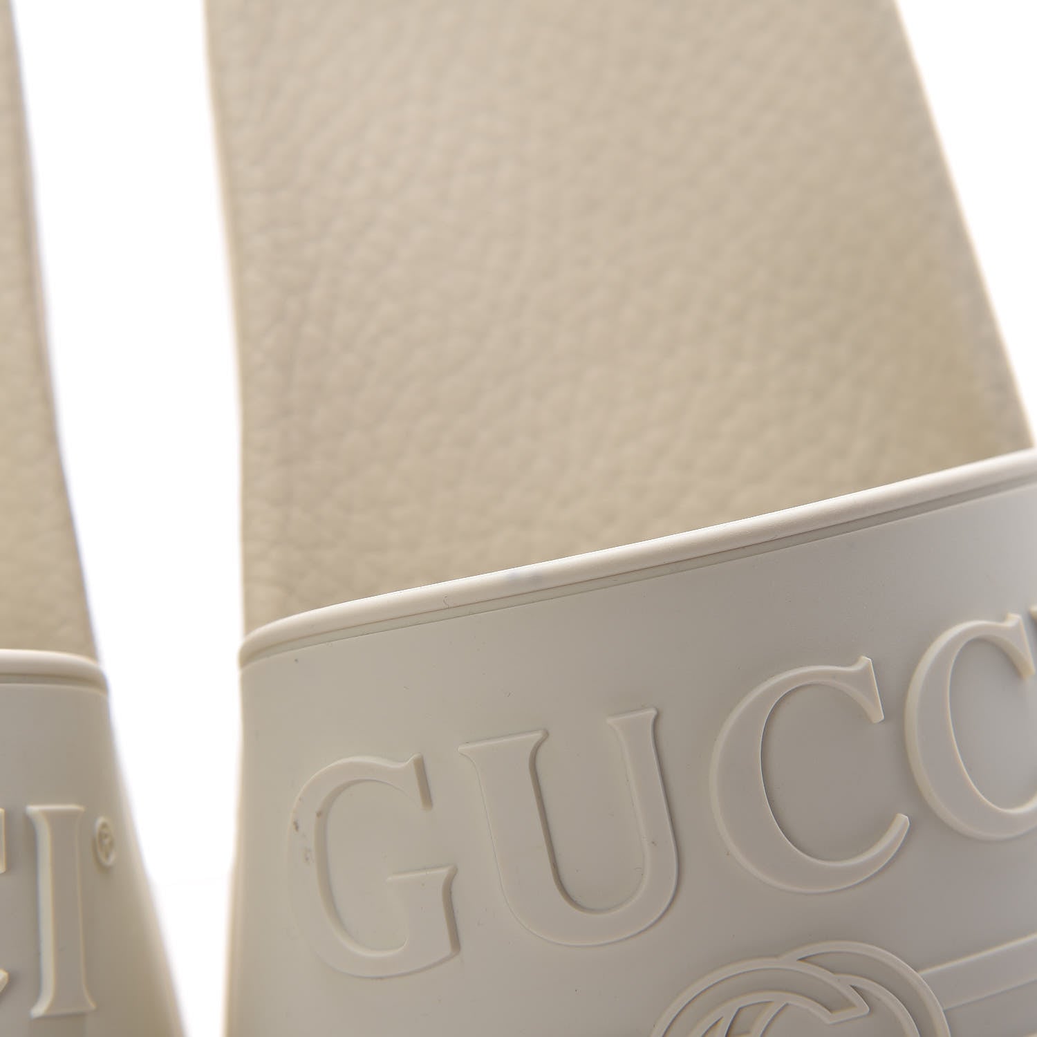 Gucci Rubber Womens Logo Slide Sandals 38 Off White 13 of 15