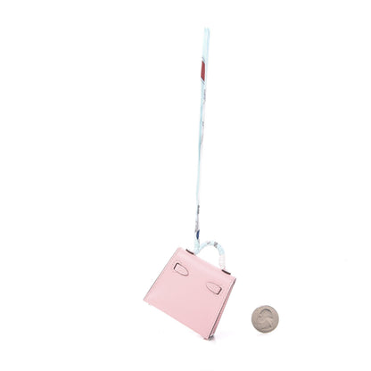 Hermes Tadelakt Mini Kelly Twilly Bag Charm Rose Sakura 2 of 3