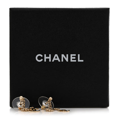 Chanel CC Long Drop Earrings Gold 4 of 4