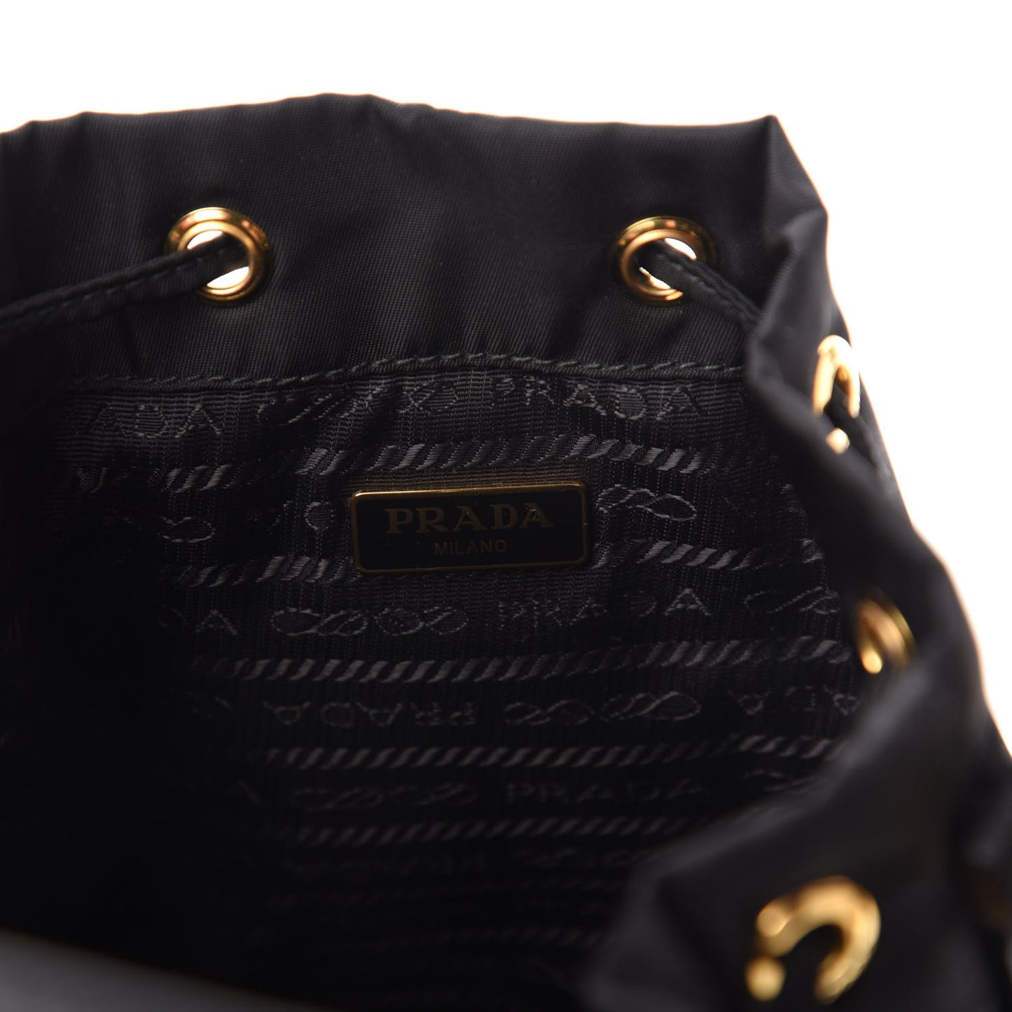 Saffiano Tessuto Nylon Mini Bucket Crossbody Bag Black
