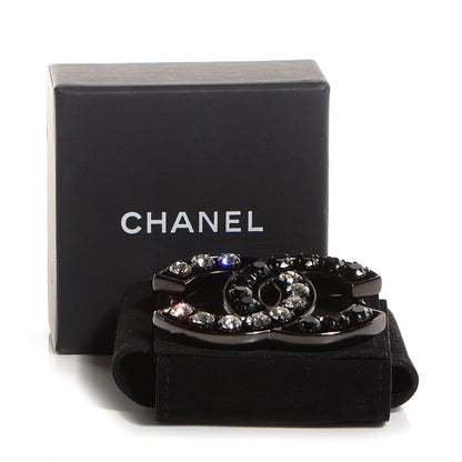 Chanel Crystal CC Brooch Black 6 of 6