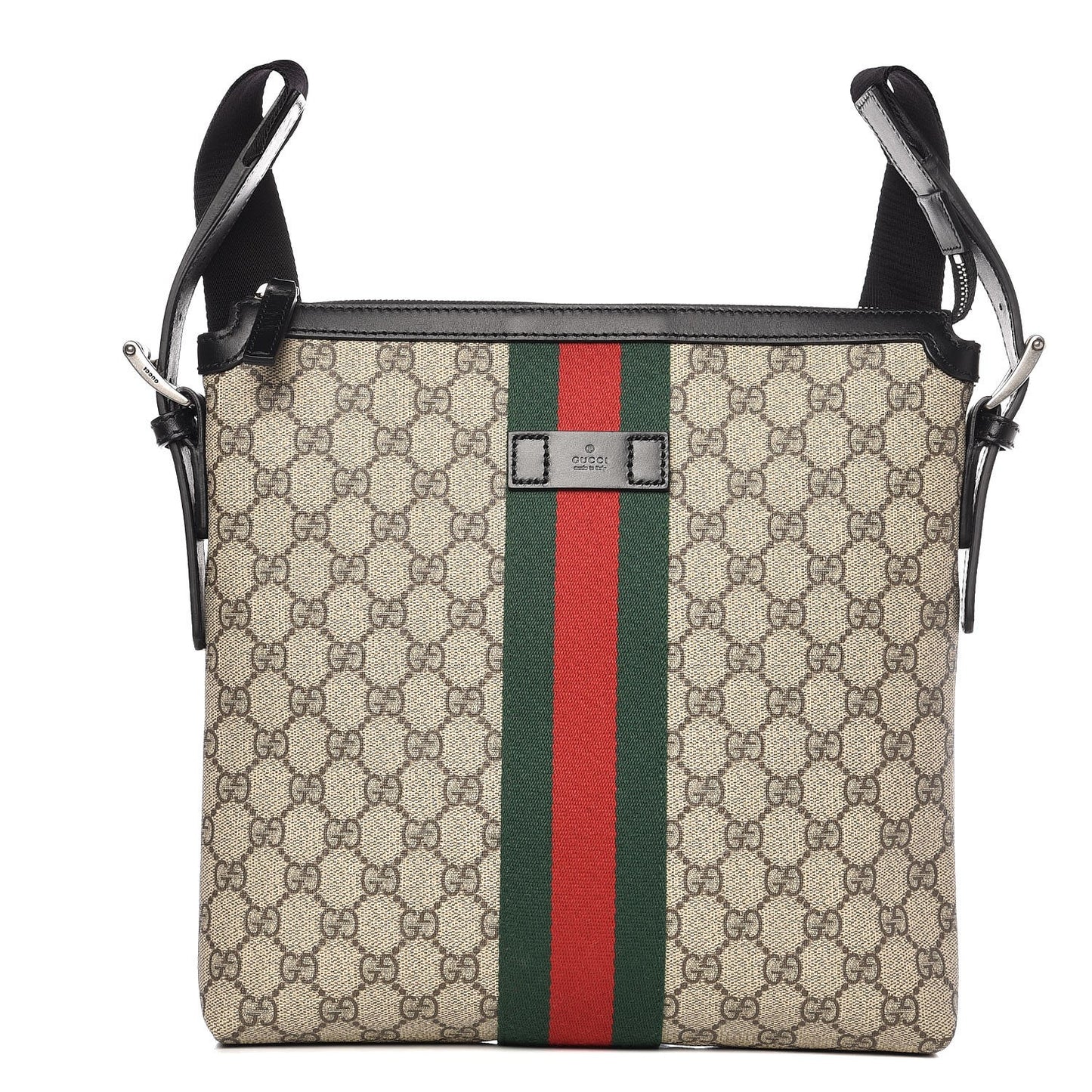 GG Supreme Monogram Web Messenger Bag Black