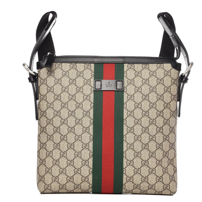 Gucci GG Supreme Monogram Web Messenger Bag Black 1 of 8