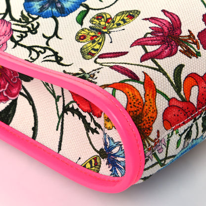 Gucci Canvas Flora Large Rajah Chain Tote White Multicolor Fuxia Fluo 10 of 13