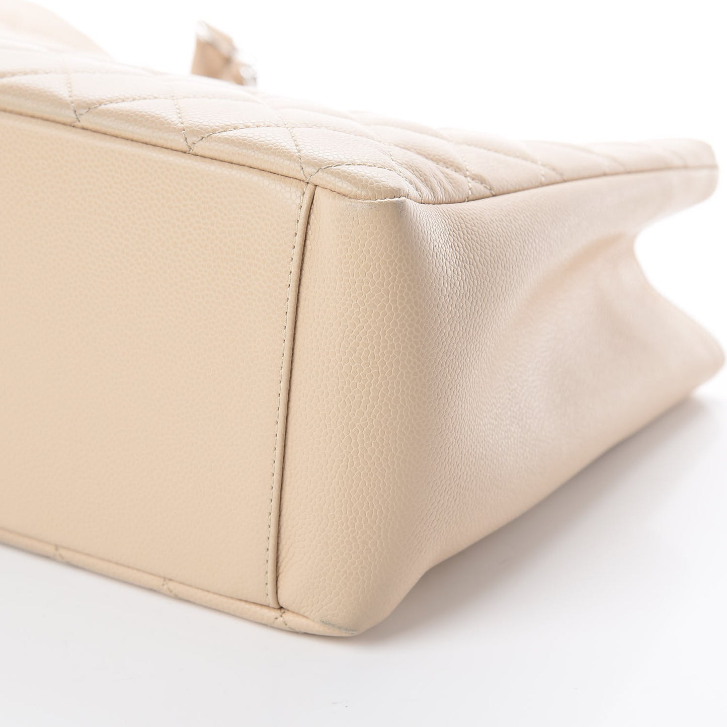 Caviar Quilted Grand Shopping Tote GST Beige Clair