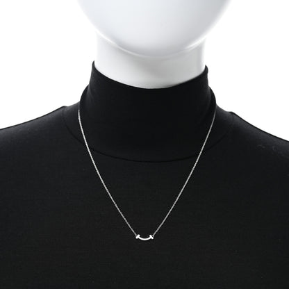 Tiffany 18K White Gold Mini T Smile Pendant Necklace 3 of 4