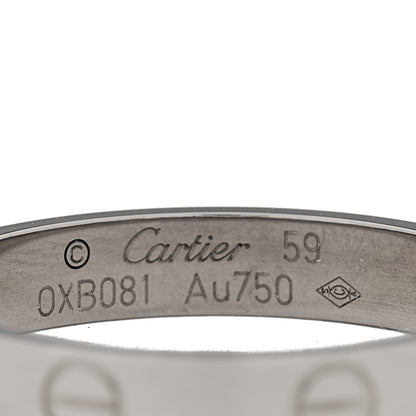 Cartier 18K White Gold 3.5mm LOVE Wedding Band Ring 59 8.75 4 of 4