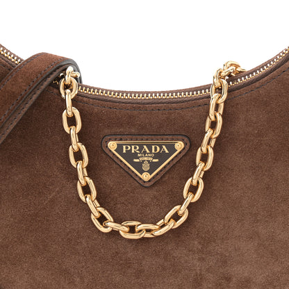 Prada Scamosciato Suede Mini Re-Edition Shoulder Bag Cacao 8 of 12