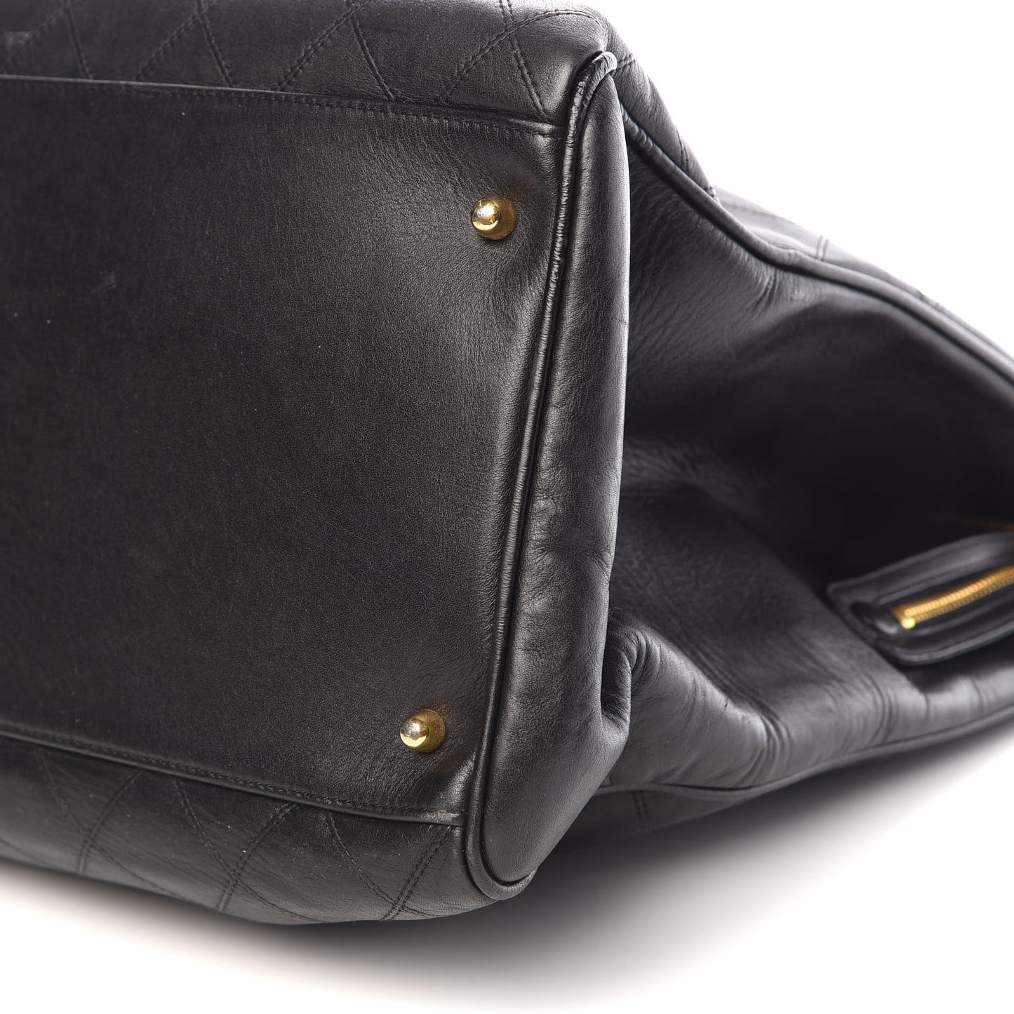 Calfskin Stitched XL Weekender Black