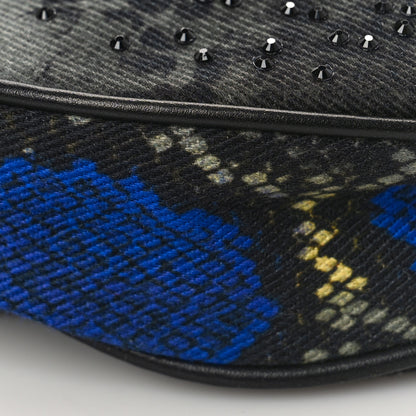 Versace Denim Embellished Snake Print Hobo Bag 8 of 9