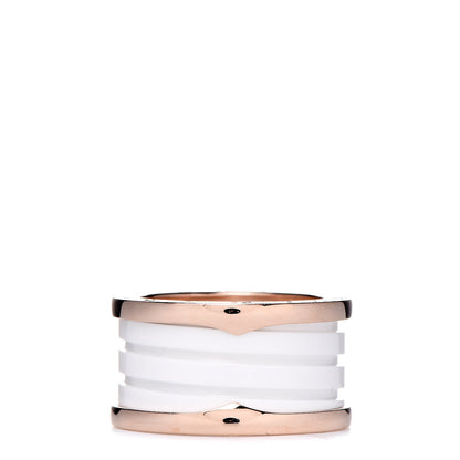 Bulgari 18K Rose Gold White Ceramic B.Zero1 Four-Band Ring 54 6.75 1 of 5