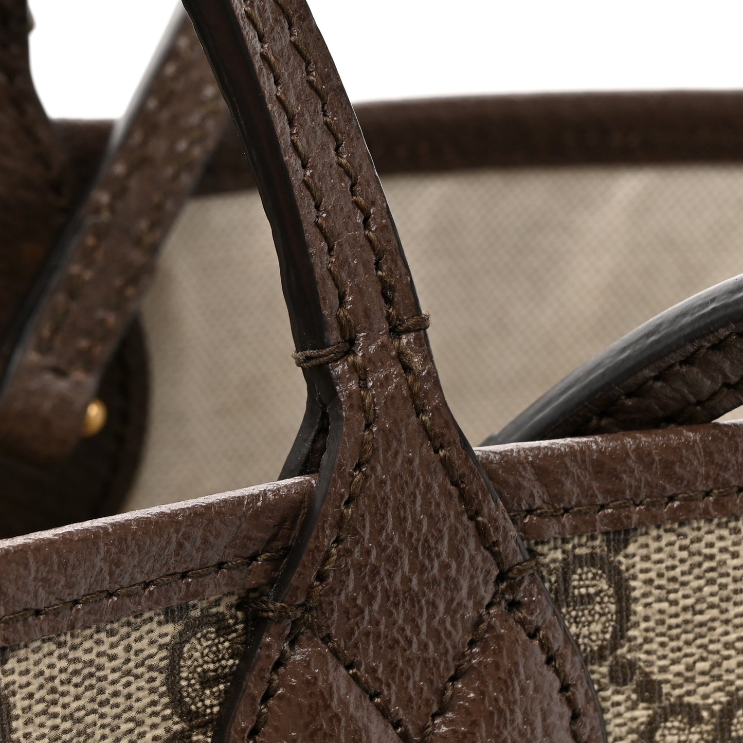 GG Supreme Monogram Textured Calfskin Medium Ophidia Shoulder Tote Bag Beige Ebony New Acero