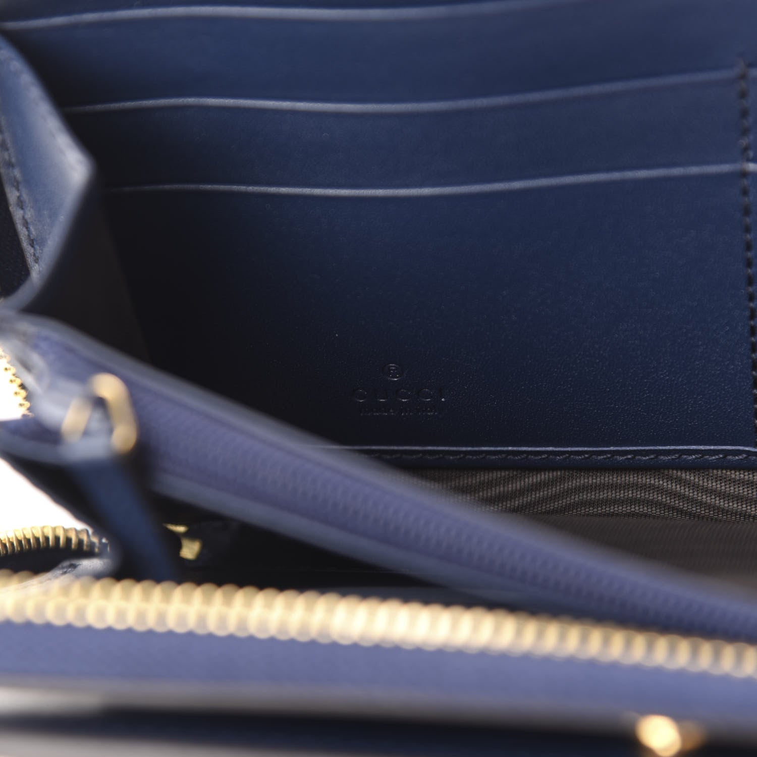 Gucci Guccissima Zip Around Long Wallet Blue 7 of 8