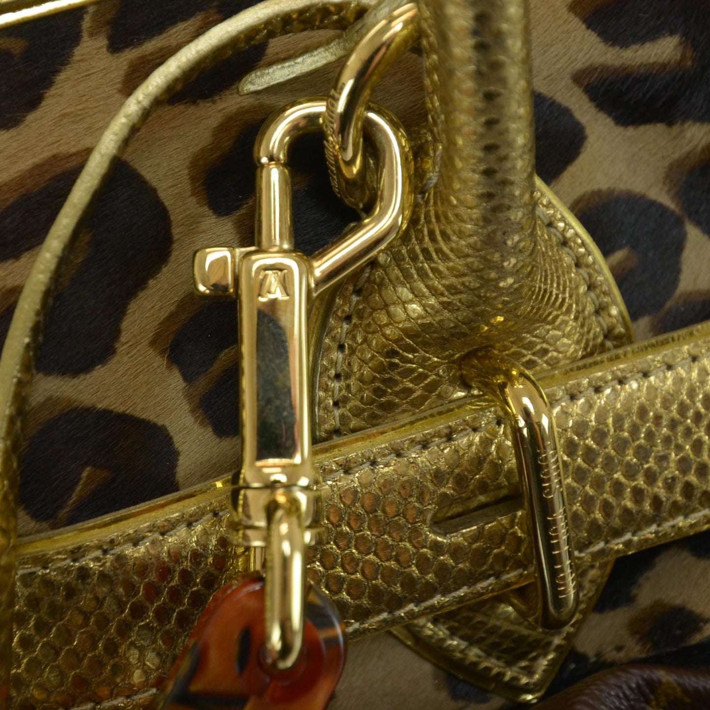 Monogram Leopard Pleated Steamer Bag