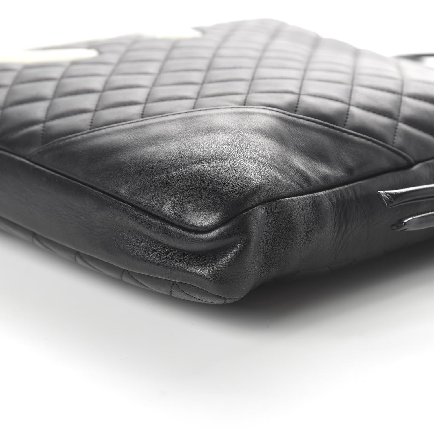 Chanel Calfskin Quilted Large Cambon Messenger Black White 7 of 12